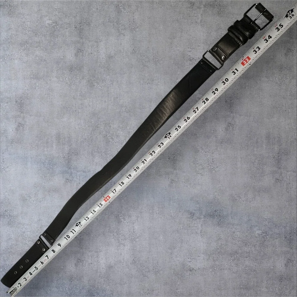Vintage Genuine‎ Leather Black Belt Minimalist Classic USA Made 36